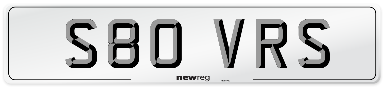 S80 VRS Number Plate from New Reg